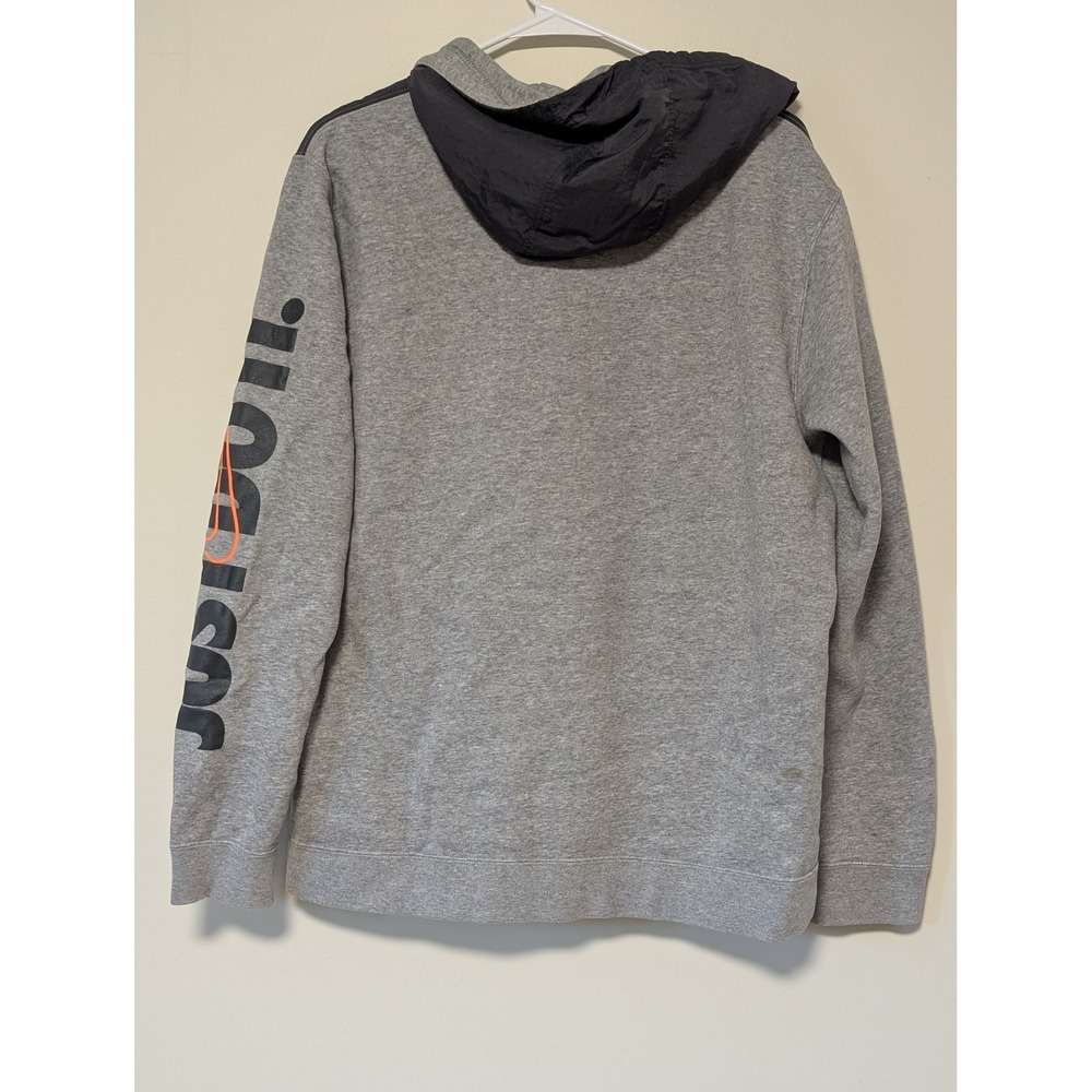 Nike Mens Sportswear Full Zip Hoodie Grey Black Orange Just Do It 931900-063 L - Picture 9 of 10